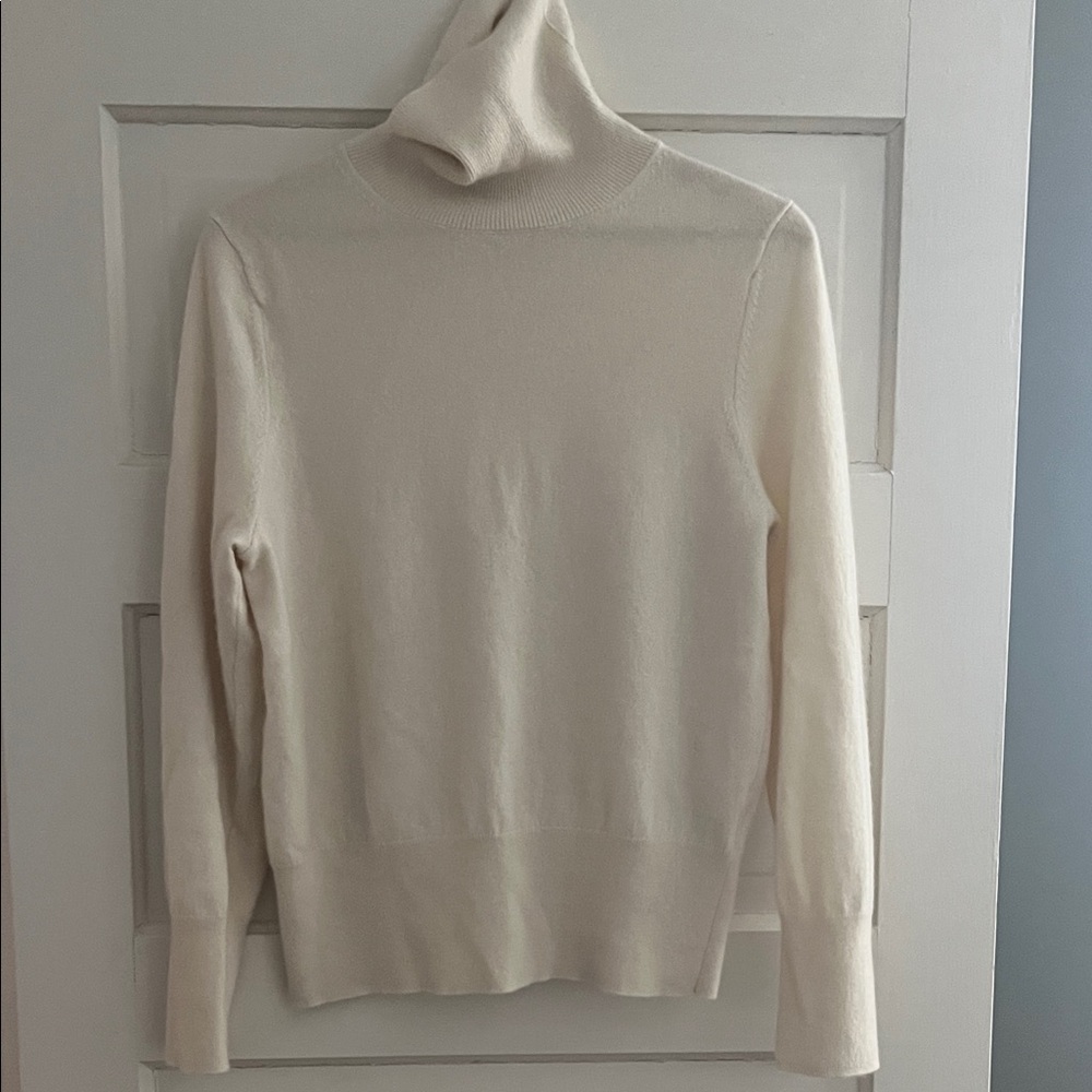 Cashmere Cream Turtleneck Sweater